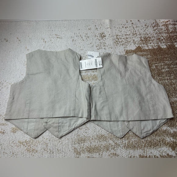 GYMBOREE Baby Boy Beige Linen Vests NWT Matching Twins | Size 12-18 Months - Picture 3 of 6